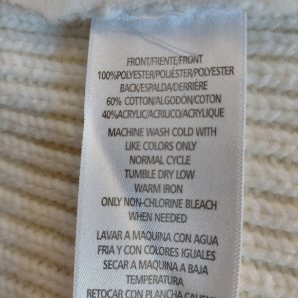 Calvin Klein Women's Off White Faux Suede/Fur Knit Open Front Vest Size Large - Picture 7 of 7